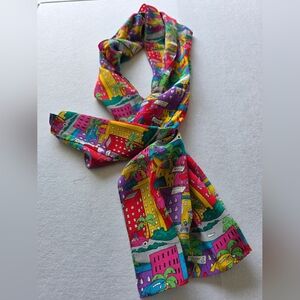 Colorful Cityscape Print Scarf